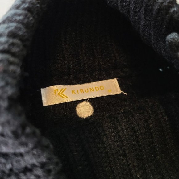 BLACK AND WHITE TURTLENECK SWEATER FOR WOMEN - Picture 9 of 11